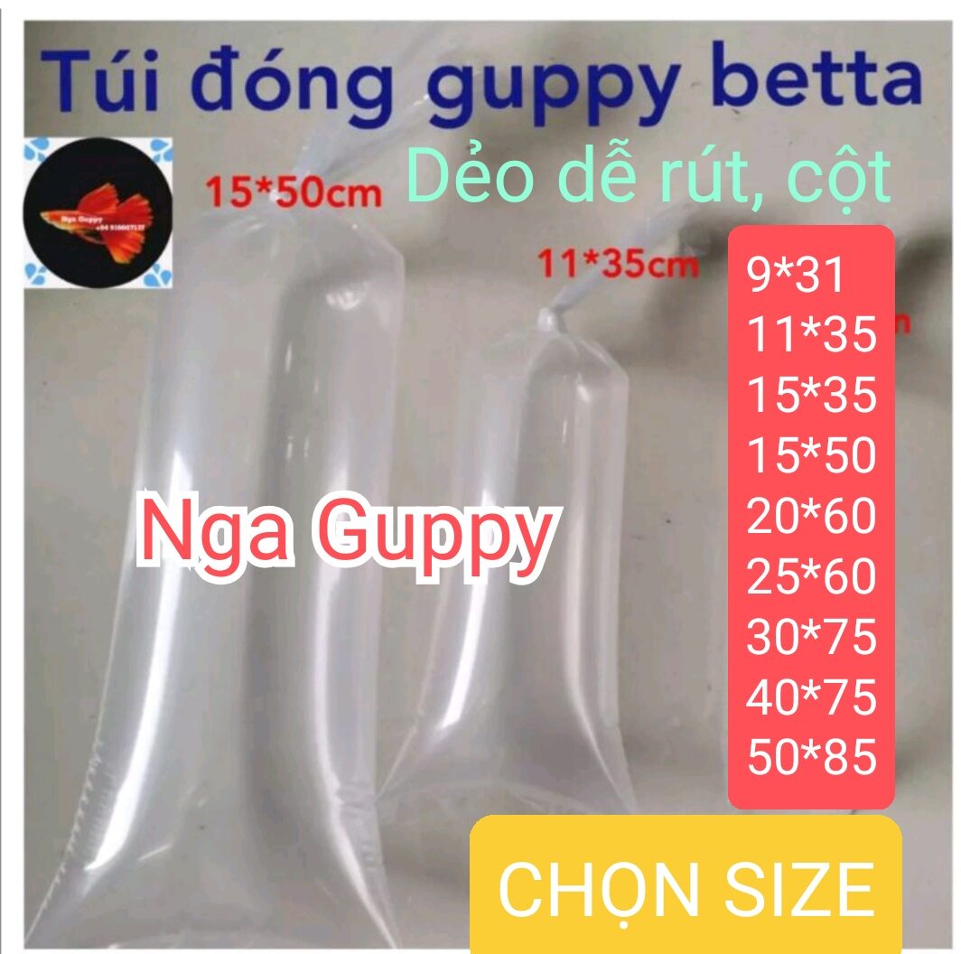 500 gramtúi đóng cá cảnh - nga guppy - 9 size.