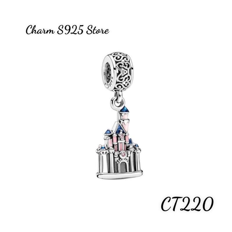 Charm pan ale treo toà lâu đài bạc s925 cao cấp