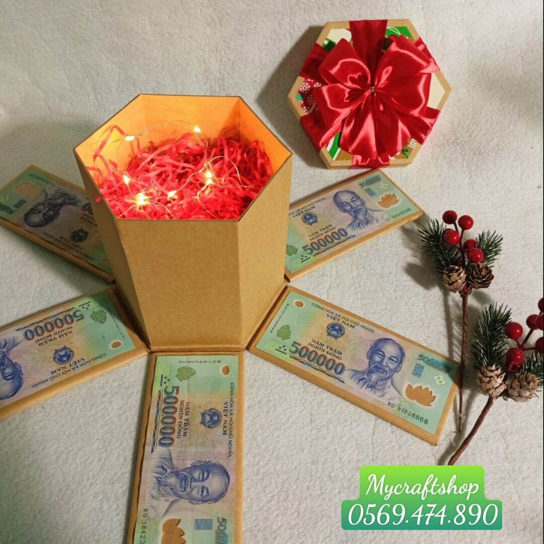 Hộp quà Giáng Sinh độc đáo hình lục giác