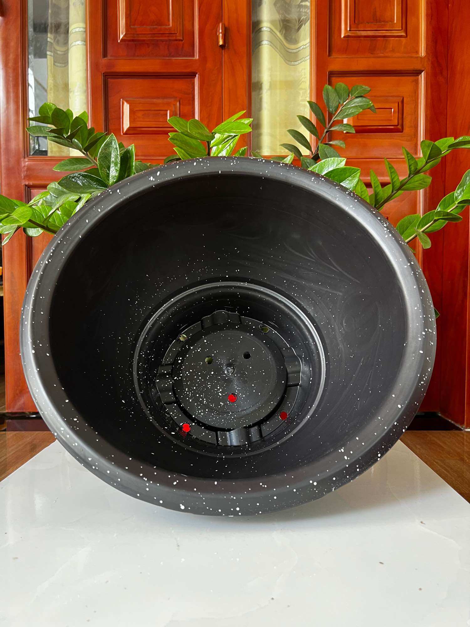 ( 3 Cái ) Chậu Nhựa Trồng Cây T58 Vân Đá Đen