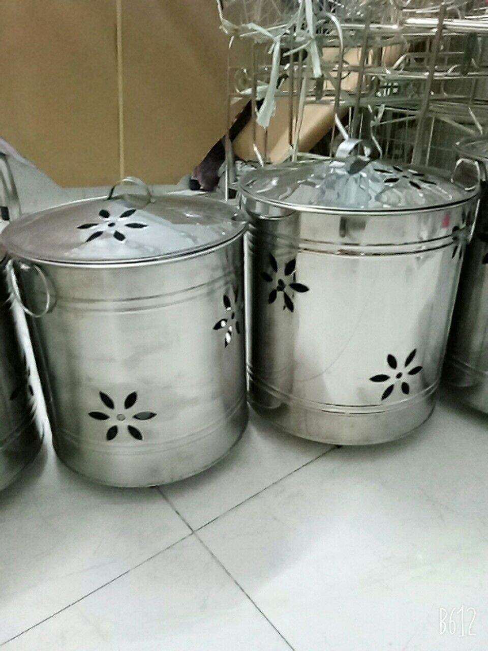 [HCM]Thùng đốt giấy inox tròn 23cm