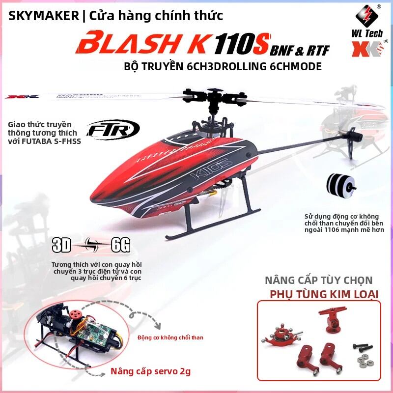Máy Bay Trực Thăng Điều Khiển Từ Xa Wltoys XK K110s 2.4G 6 Kênh 3D Động Cơ Không Chổi Than Dành Cho Trẻ Em - Đồ Chơi Máy Bay Trực Thăng Sẵn Sàng Bay