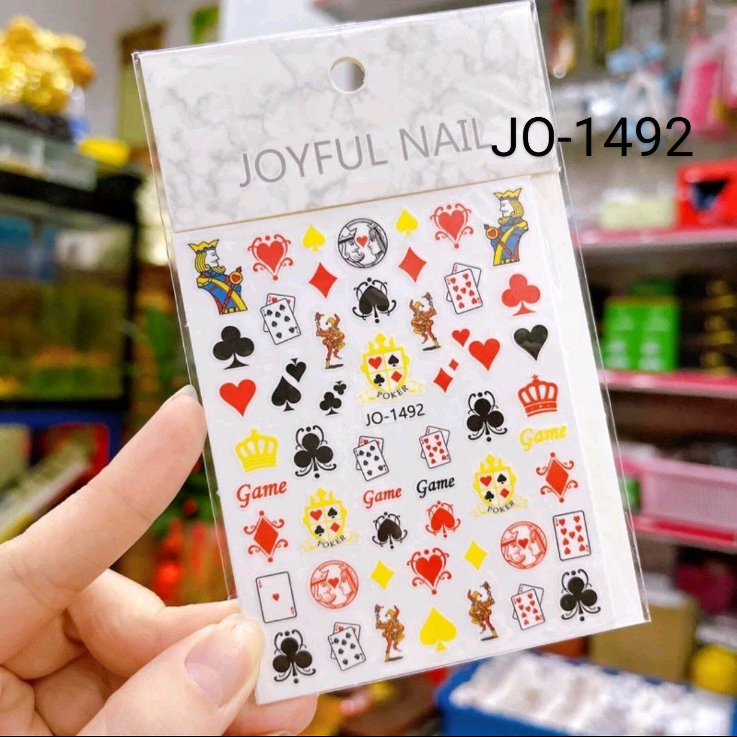 Sticker dán móng trang trí nail mẫu lá bài cơ rô chuồng bích nhiều mẫu mới
