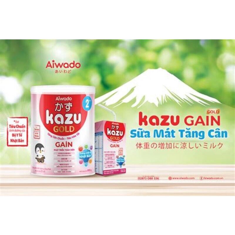 Sữa bột Kazu Gain gold 0+, 1+, 2+. 810g lon