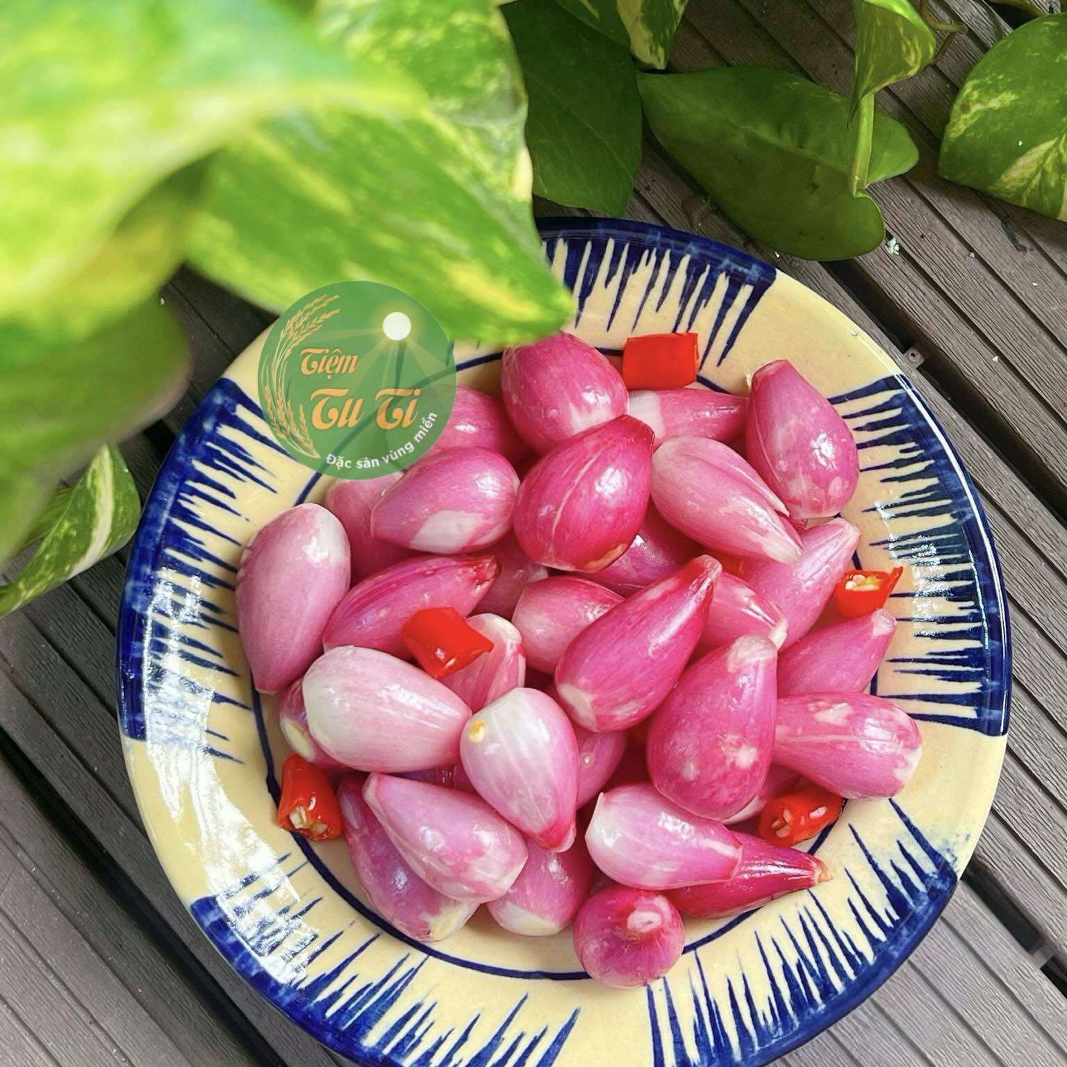 Hành Tím Lý Sơn Muối Chua Ngọt Hũ 950g - Giòn Thơm, Không Hăng