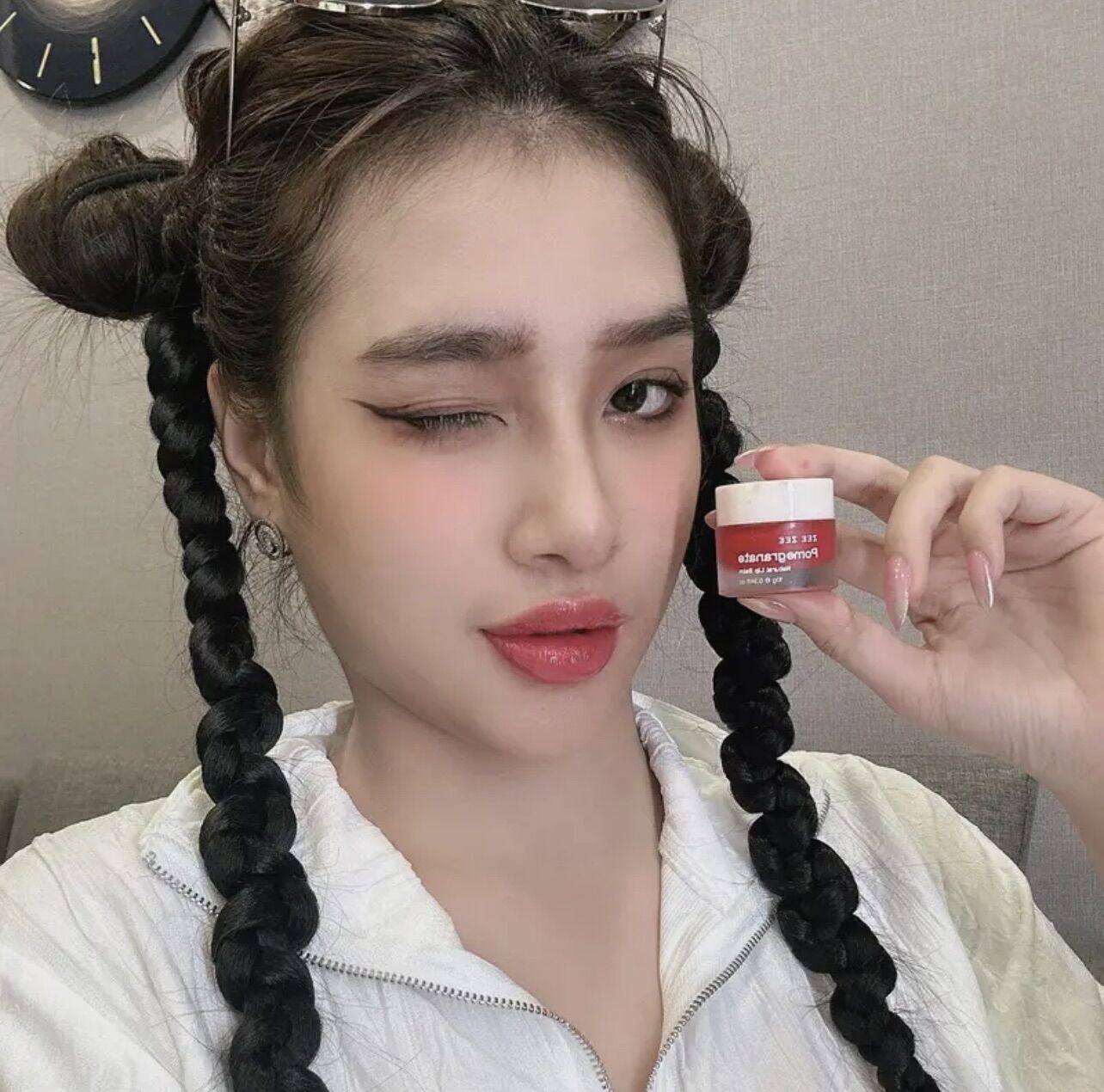 Son môi lựu đỏ zee store vietnam dưỡng hồng môi chống thâm - pomegranate natural lip balm 10g