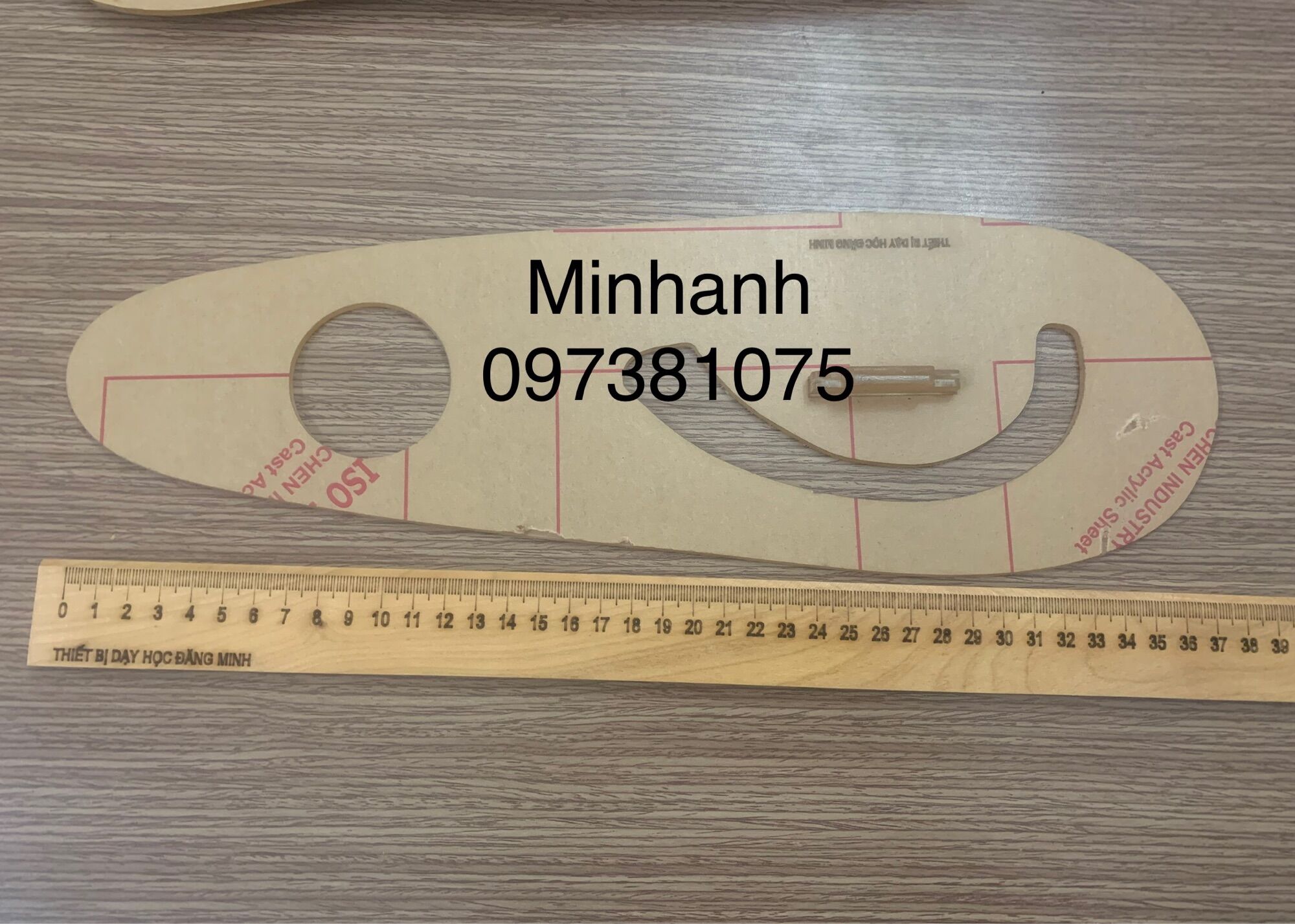 Thước vẽ PARABOL (MIKA) - vẽ đồ thị dành cho giáo viên (mica trong suốt 3mm)