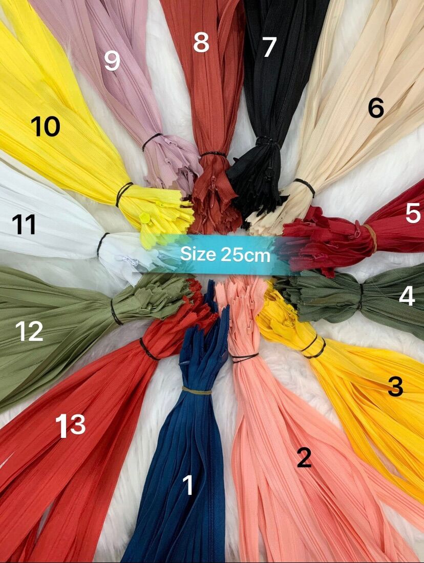 [Phụ liệu may giá rẻ] Set 2 Khoá kéo giọt lệ khoá kéo giọt nước size 25cm