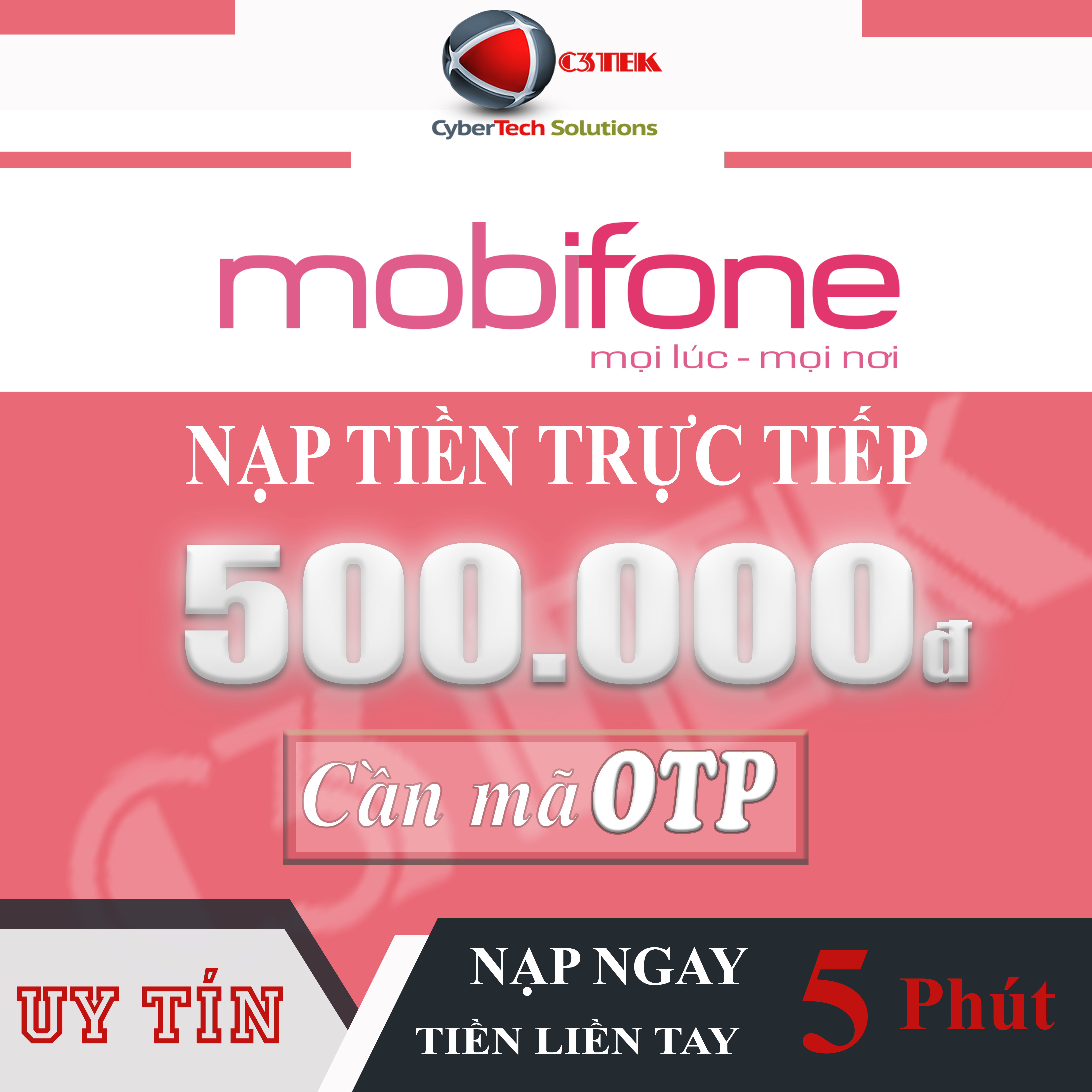 [CẦN OTP] Nạp tiền MOBIFONE 500K - Nạp trực tiếp cần cung cấp OTP