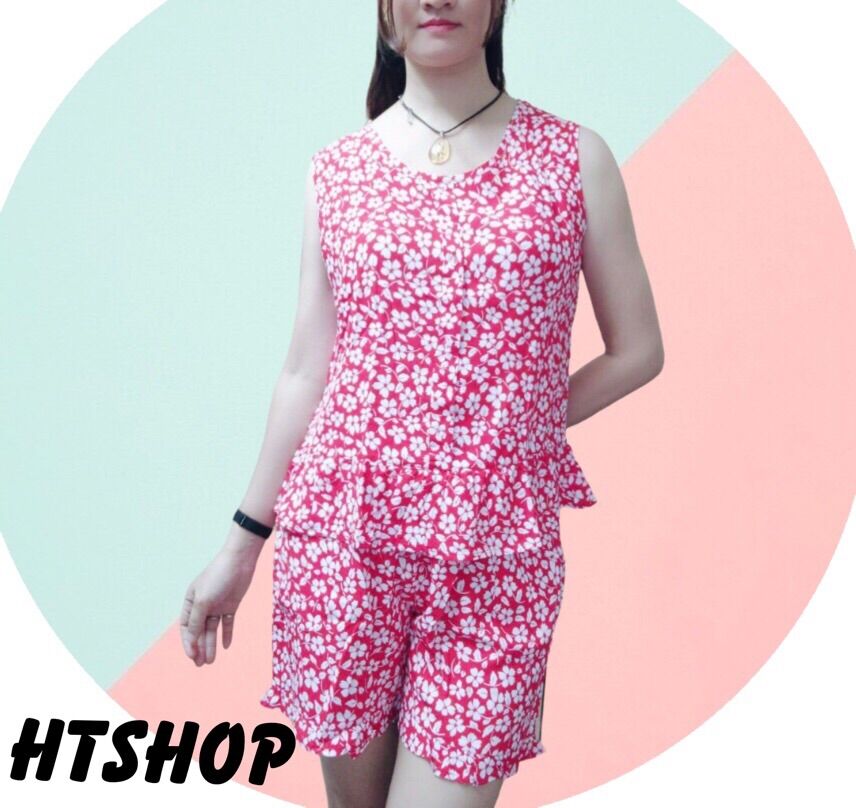 Bộ lanh lụa Việt Thắng quần sóc áo ba lỗ bèo trẻ trung