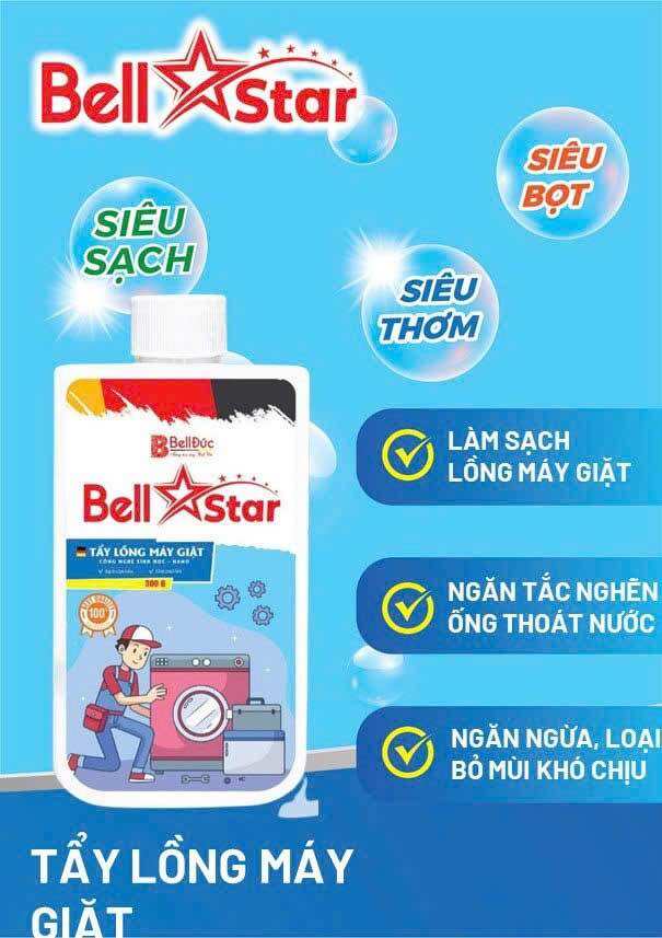 BellStar Tẩy Lông Máy Giặt Sạch Thơm Siêu Bọt Ngăn Tắc Ngưng Ổn Thoát Nước Ngăn Ngừa Loại Bỏ Mùi Khó Chiu
