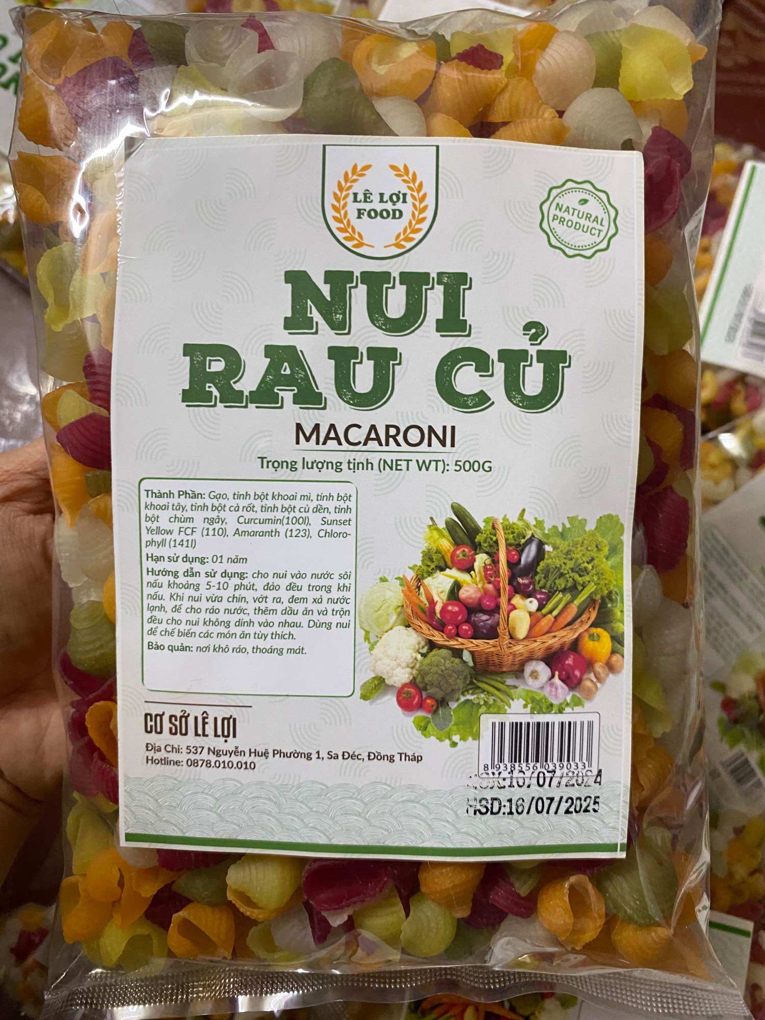 Nui Sò Rau Củ 500G