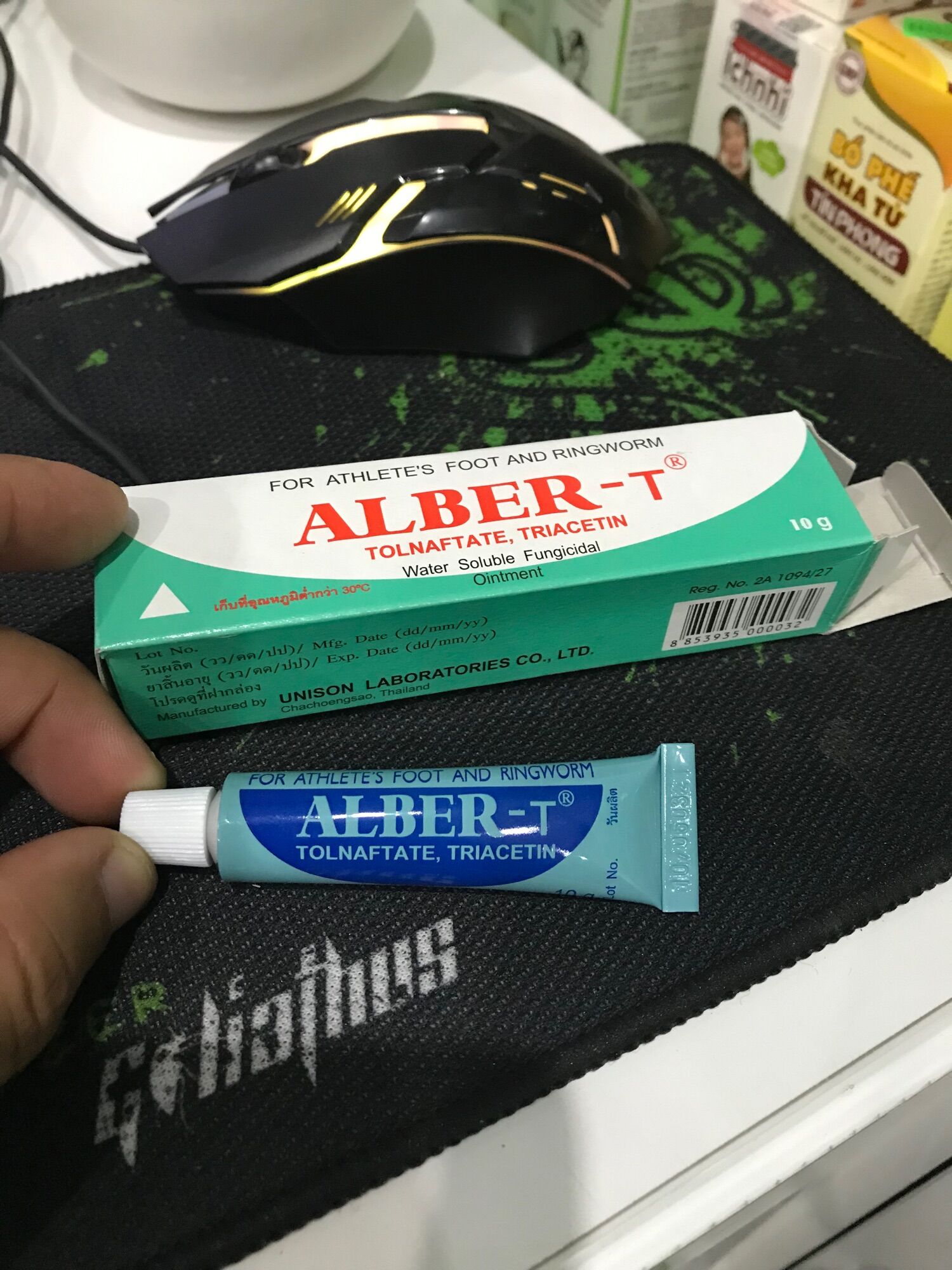 Alber-T bôi mốc, lác trên gà đá gà chọi