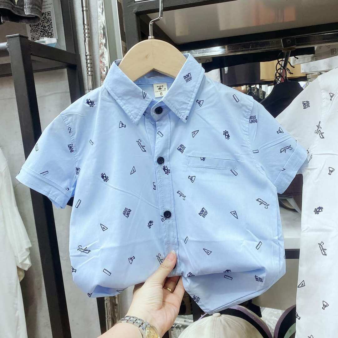 Áo sơ mi bé trai cộc tay 18-28kg