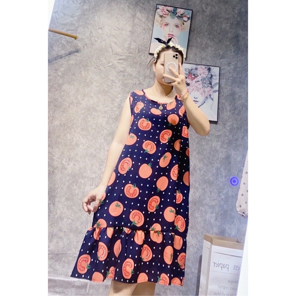 Váy Lanh Lụa Bầu Xát Nách, Đuôi Cá