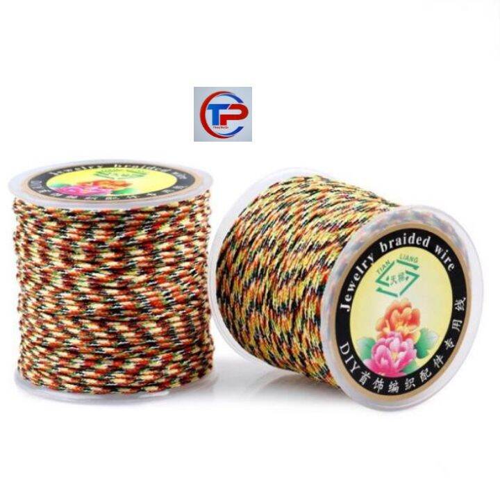 Cuộn chỉ ngũ sắc nhà Phật size 1mm dài 100m