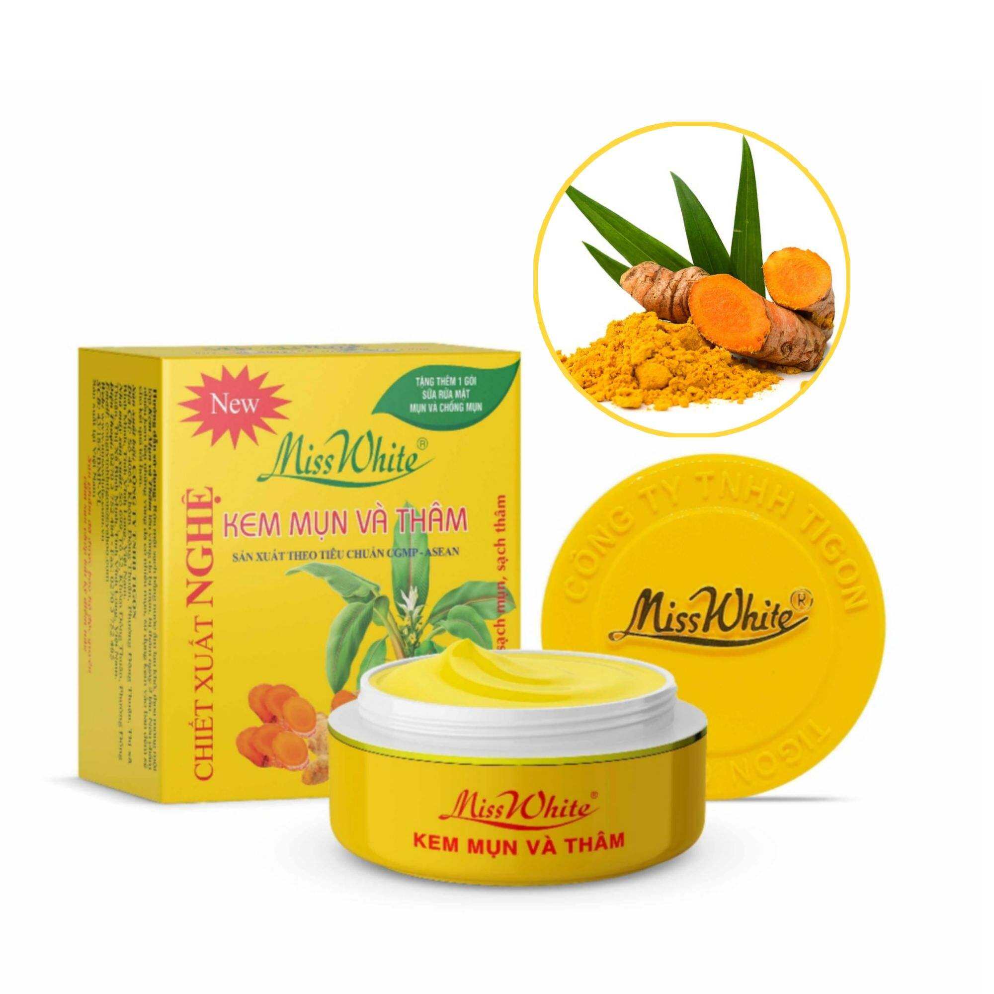 Kem Mụn - Thâm Chiết Xuất Nghệ Miss White 12g