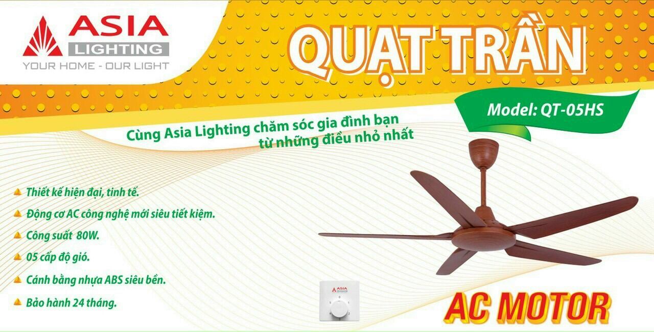 Quạt trần 5 cánh QT05 Asia trang trí