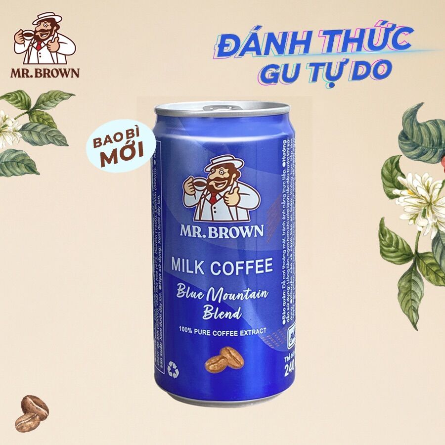 Lốc 6 lon cà phê Mr.Brown Blue Mountain (240ml)