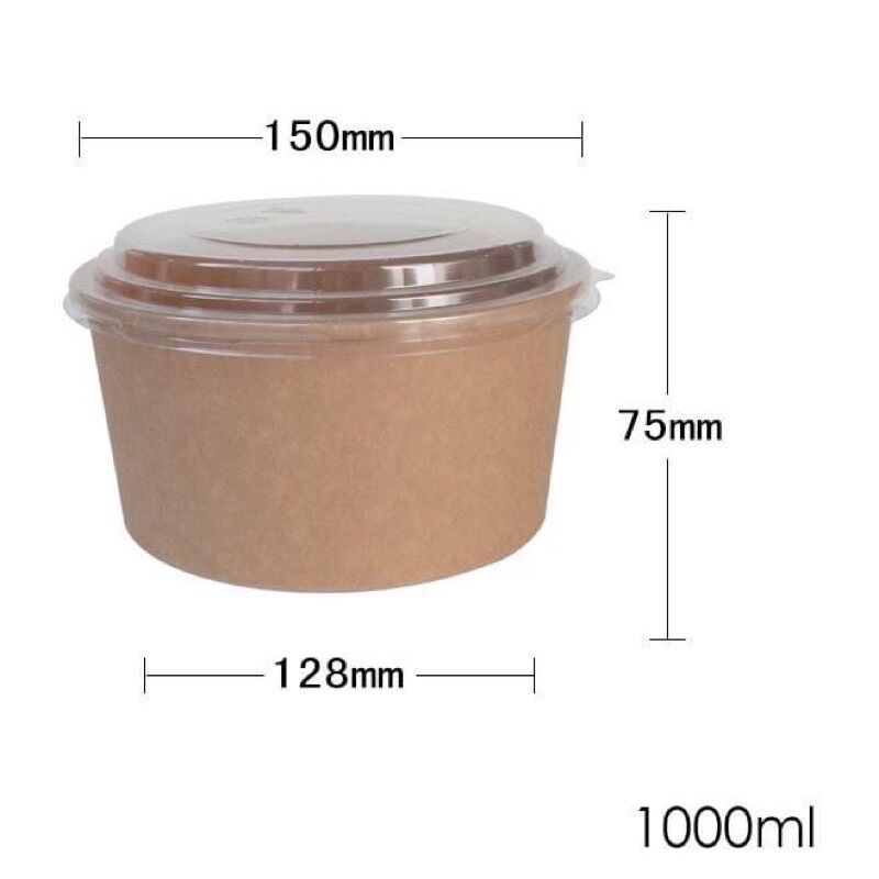 Tô giấy kraf 750ml và 1000ml  (set 5c luôn nắp)