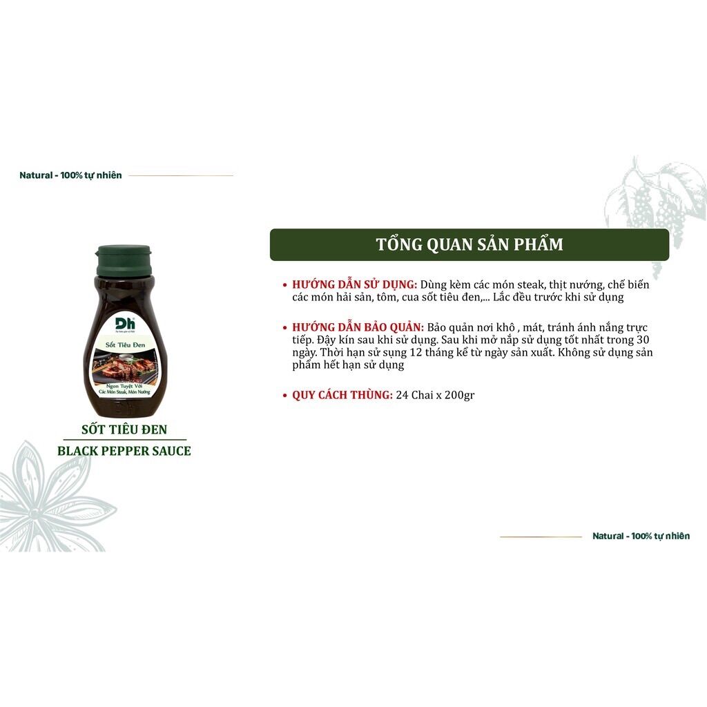 Sốt tiêu đen chai 200gr