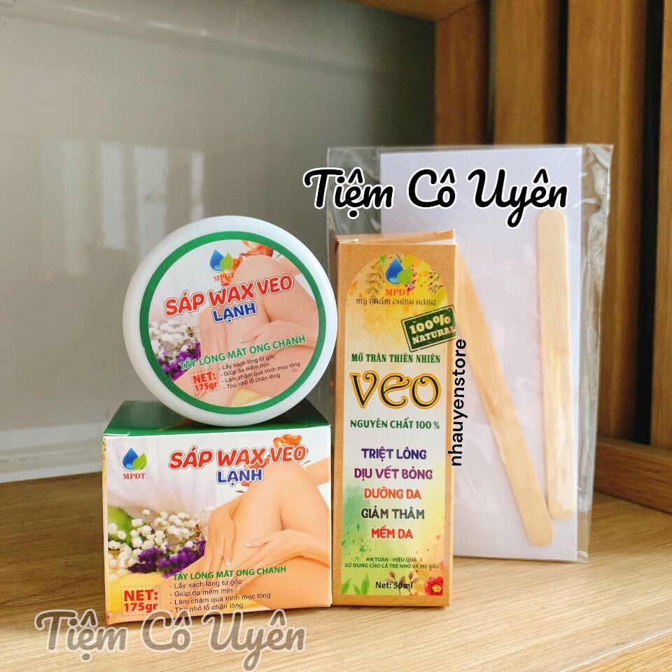 Combo wax lông veo và mỡ trăn veo triệt lông