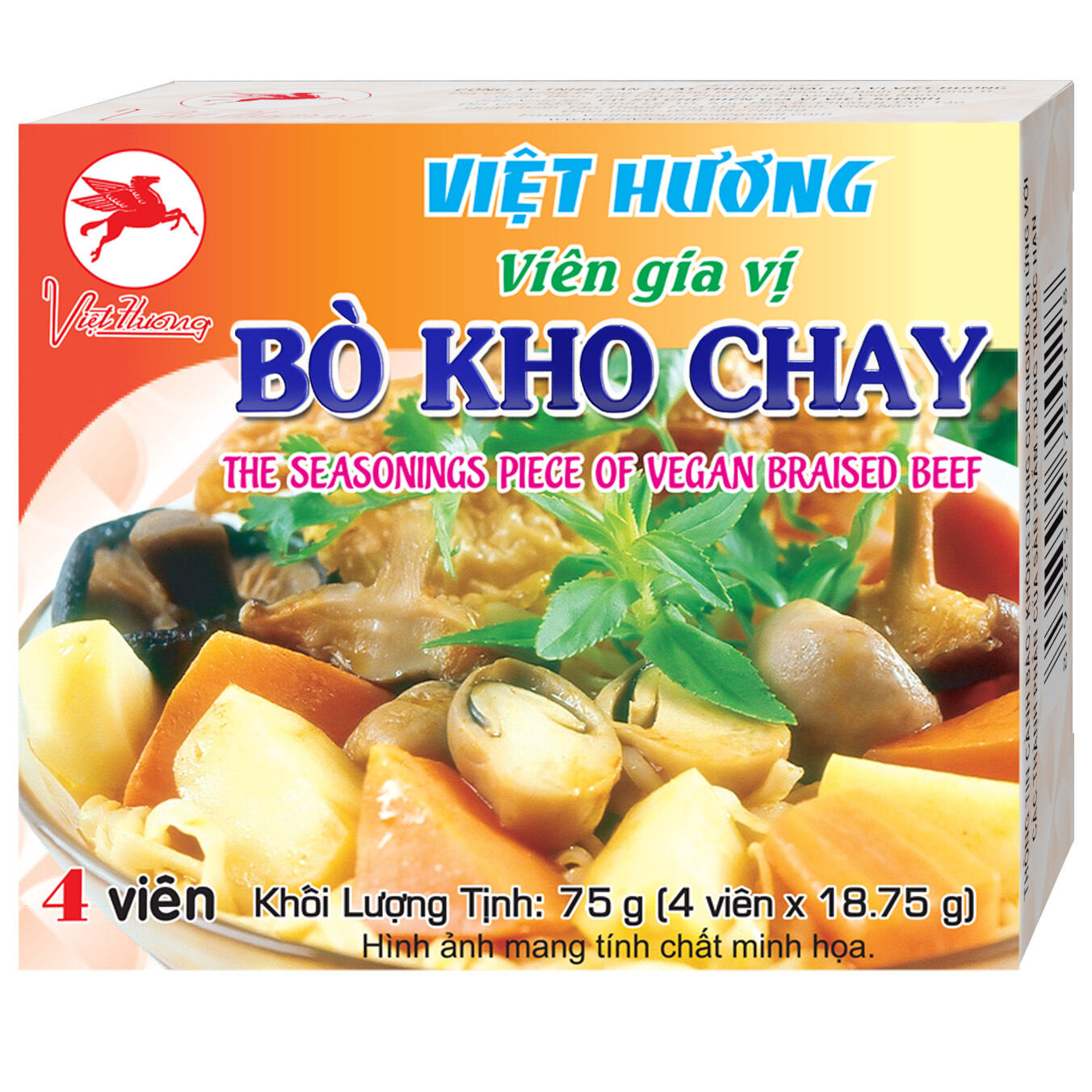 1 hộp gia vị bò kho chay việt hương 74g