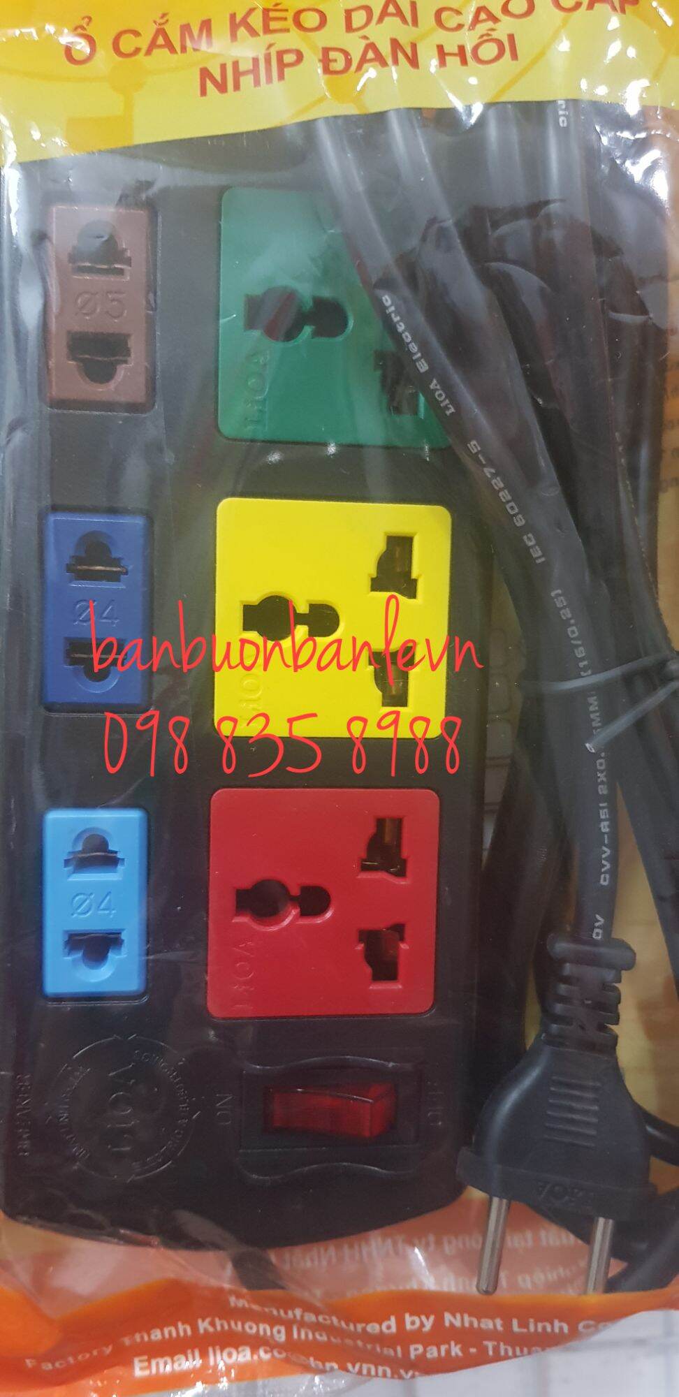 Ổ Cắm LIOA 6 ổ công tắc 3D3S32