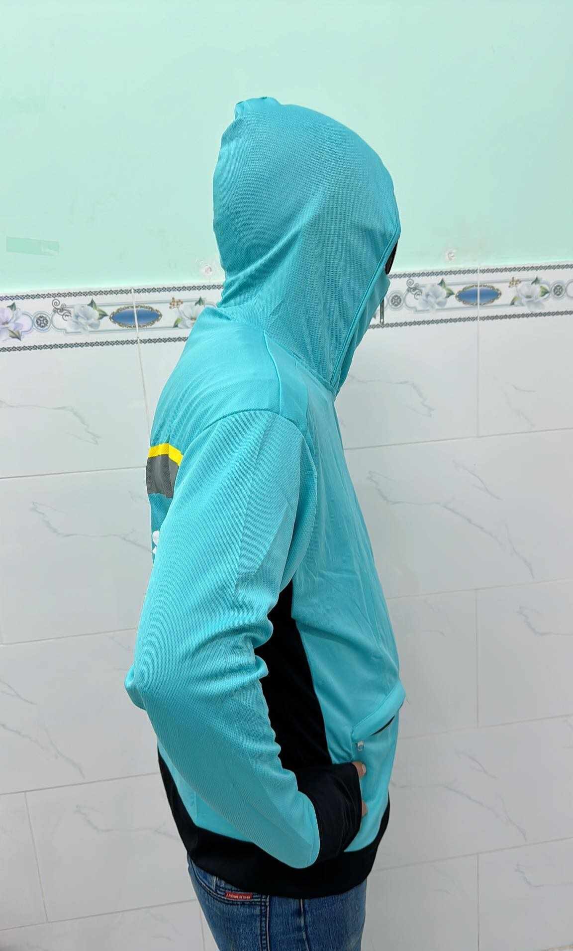 Áo khoác Xanh SM chất thun chống nắng ( size 50 _ 95 kg )
