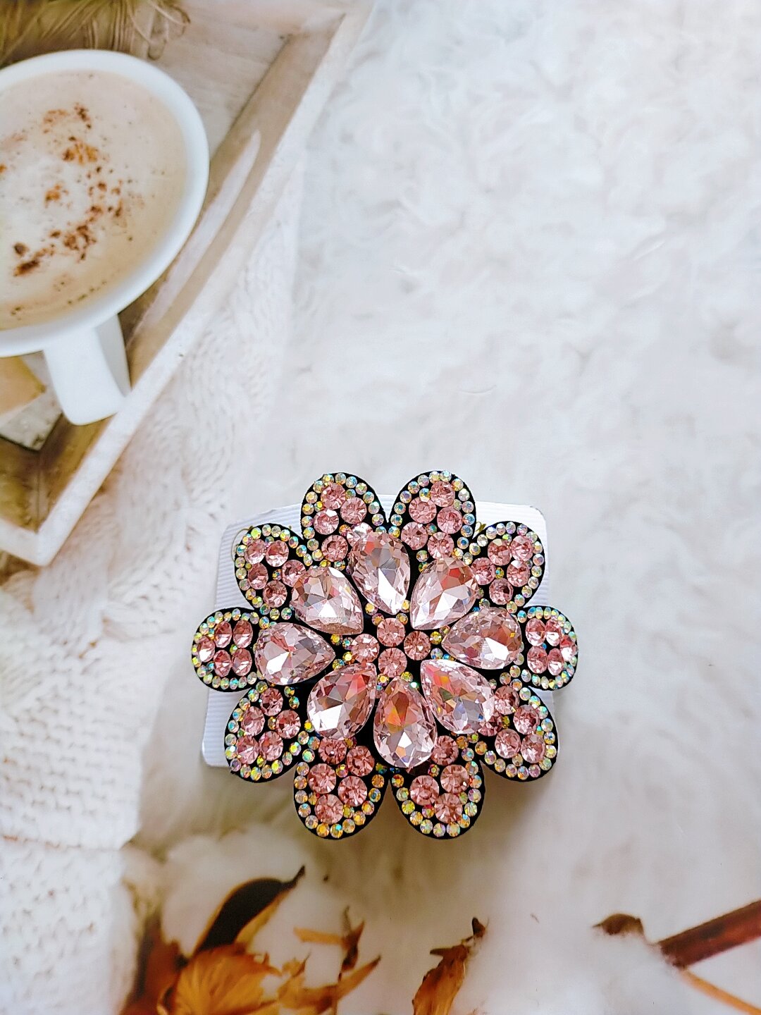 Kẹp tóc phía sau đính đá pha lê gọng 10cm