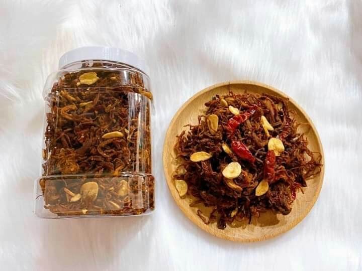 Khô heo cháy tỏi hộp 500g