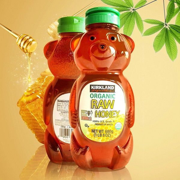Mật ong hữu cơ Kirkland Organic Raw Honey Bear 680g
