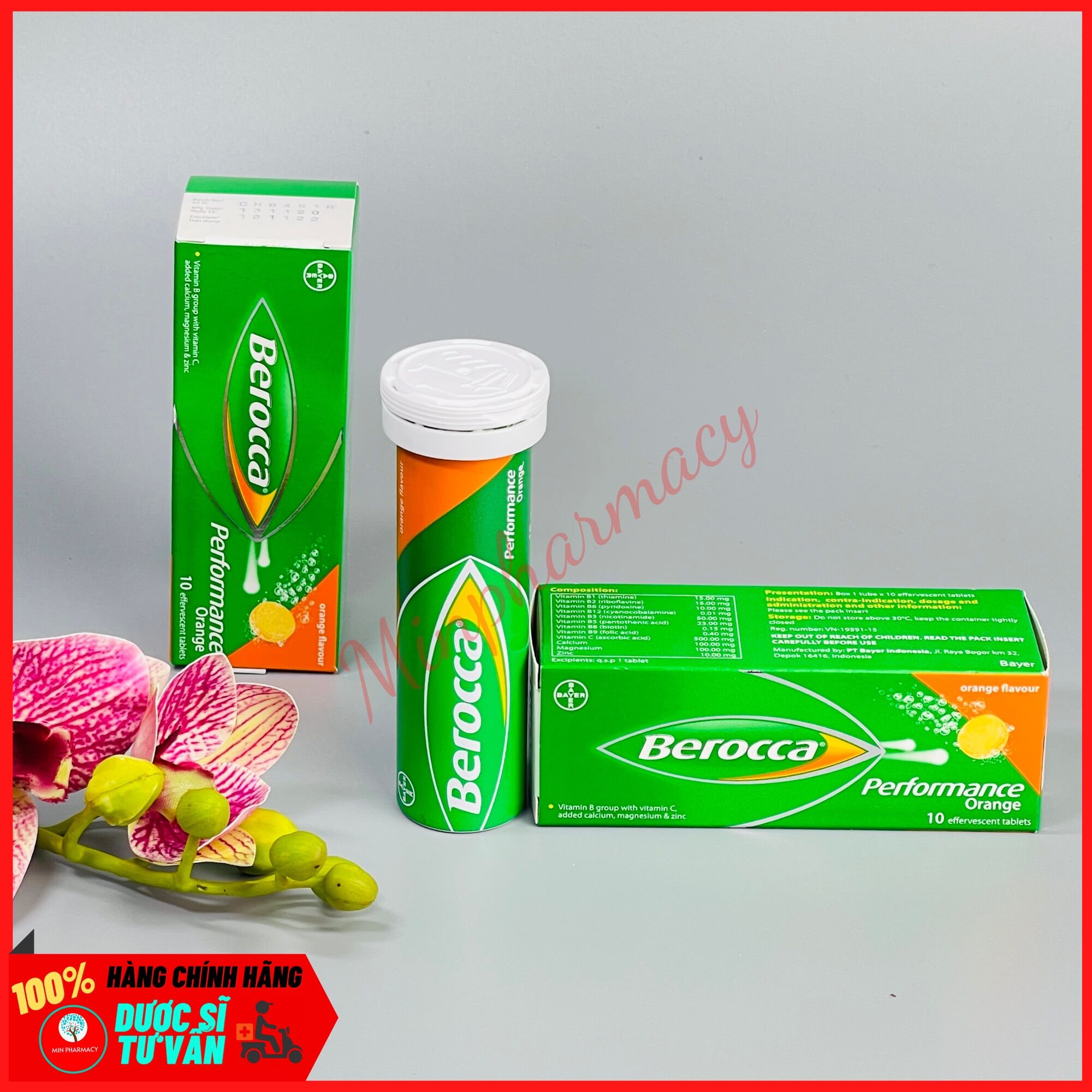 Viên sủi BEROCCA PERFORMANCE tuýp 10viên- Minpharmacy