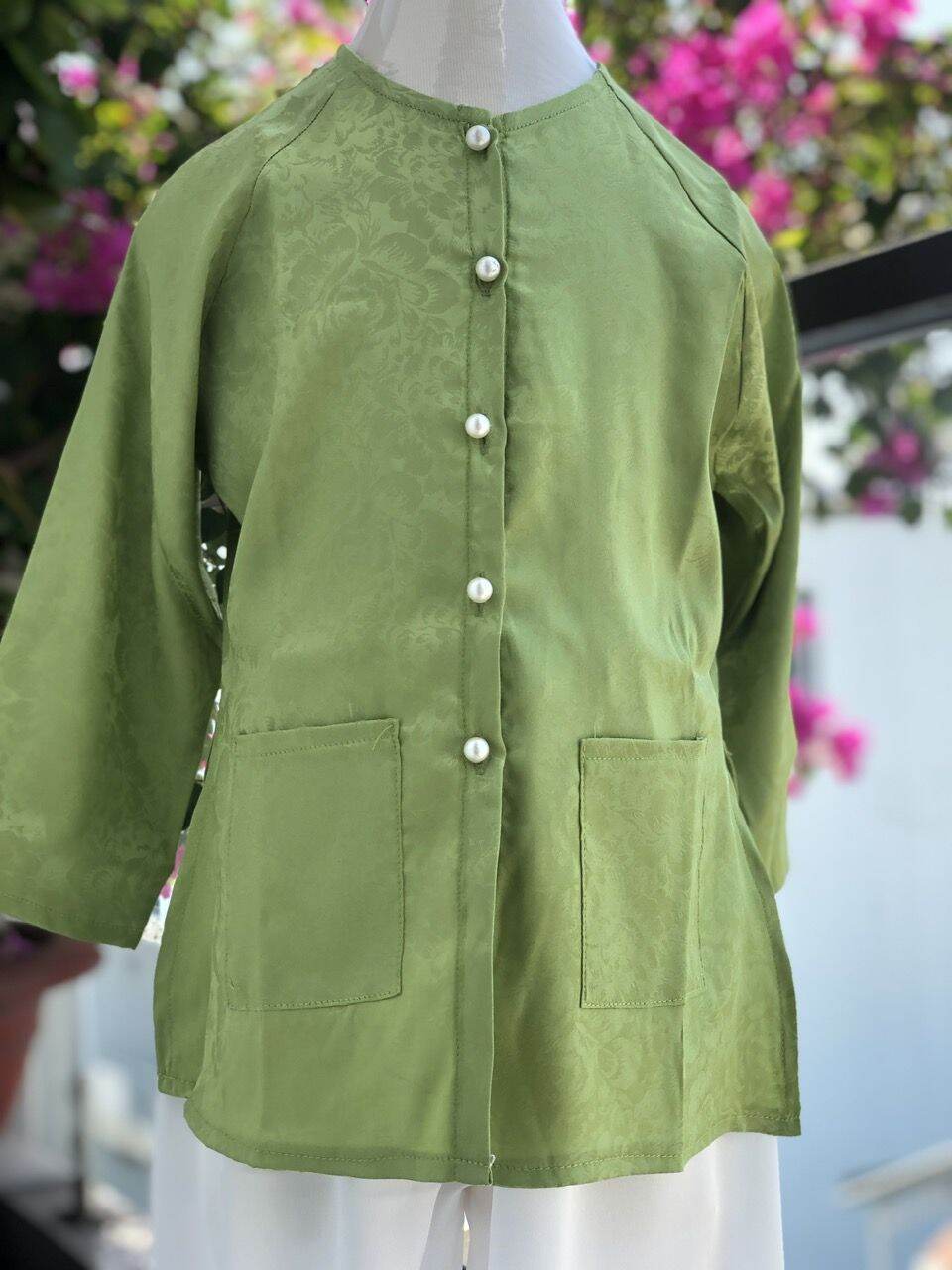 Baby Girl's Three-Piece Set with Long Sleeves (15_40) kg of High-Quality Brocade Fabric, Soft and Airy. - 4
