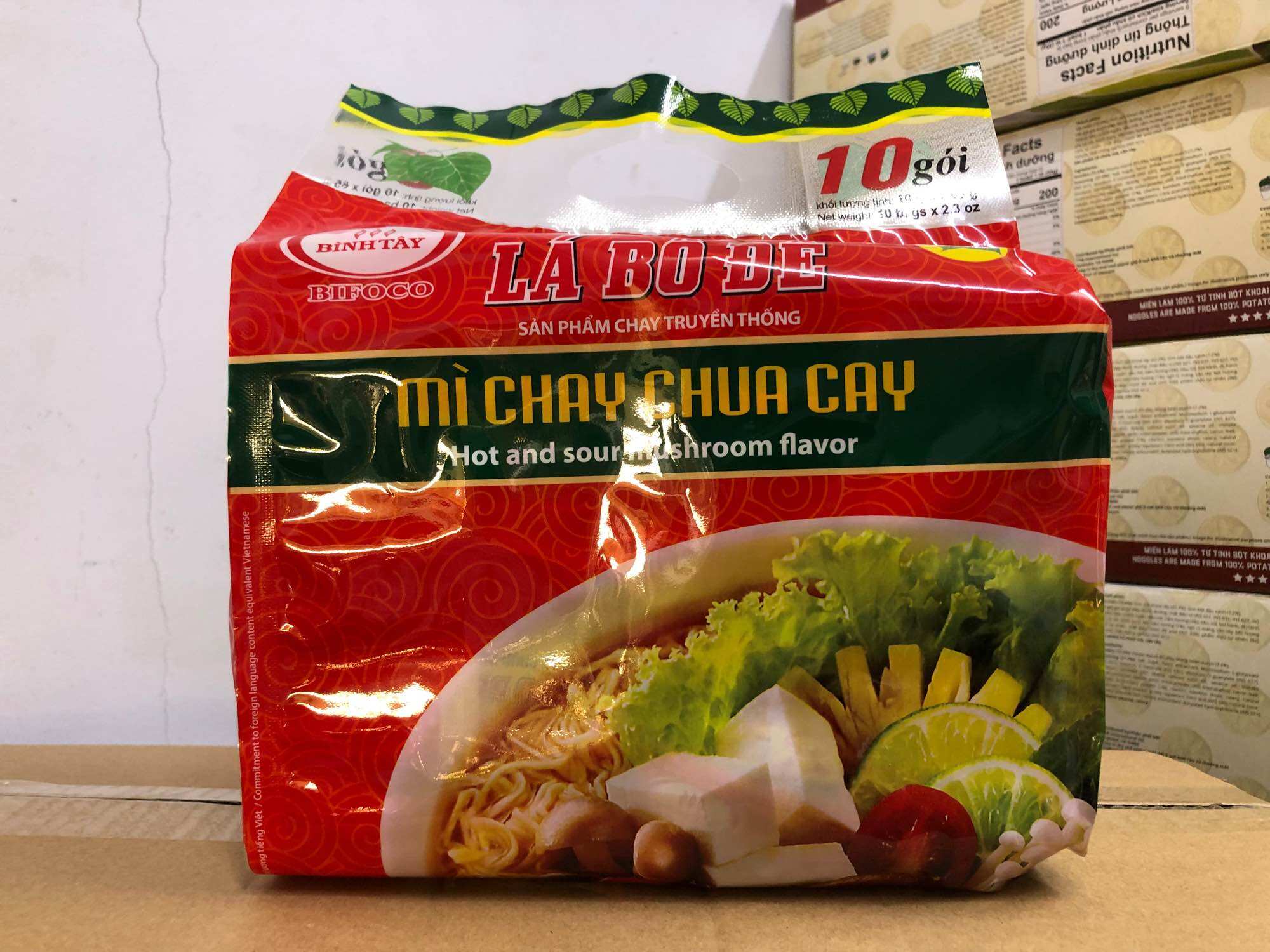 Mì Chay Lá Bồ Đề Chua Cay Túi 65g