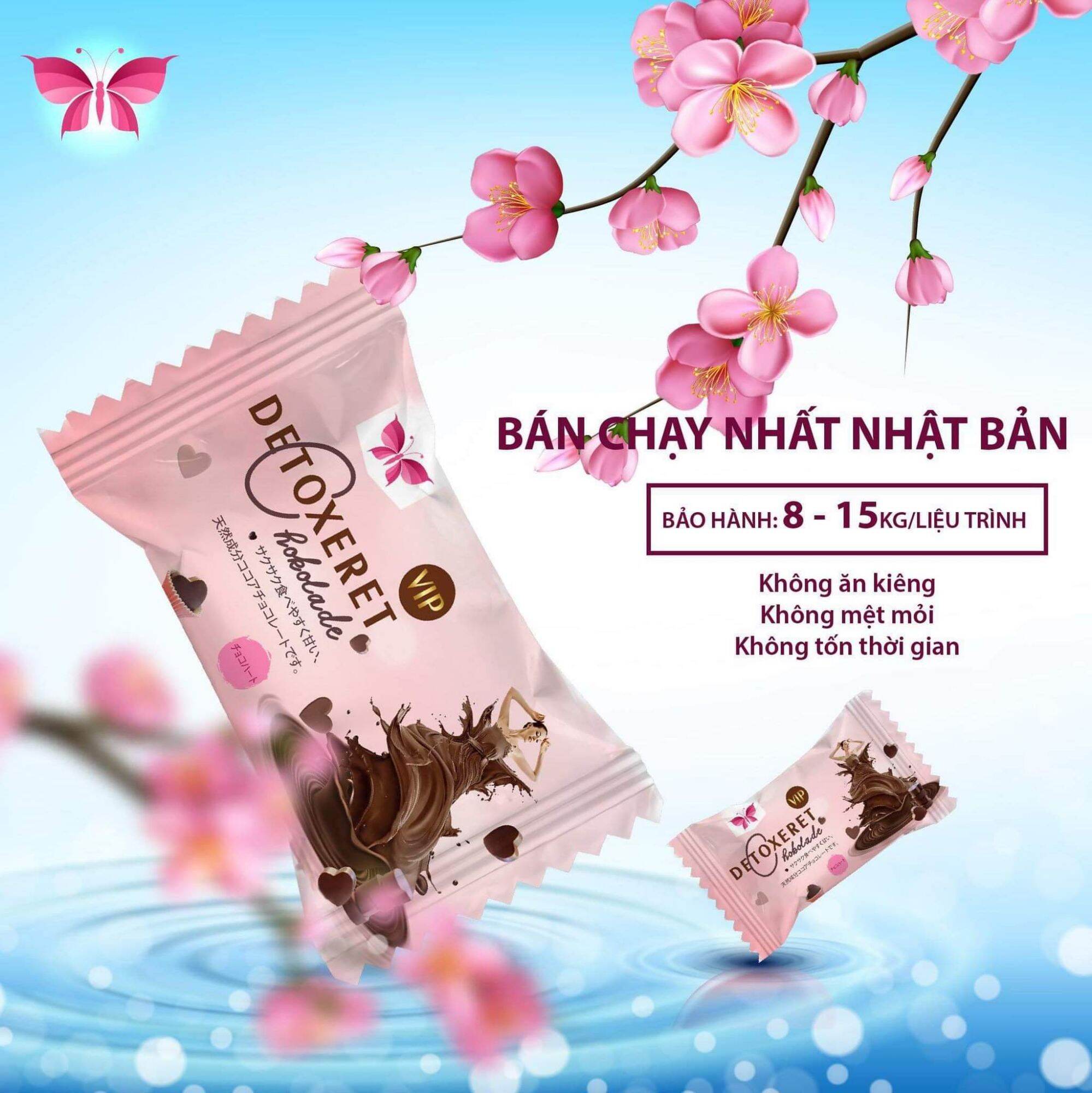 Combo 5 hộp kẹo sôcôla giảm cân Vip x3 Detoxeret Chokolade. hộp 30 gói.