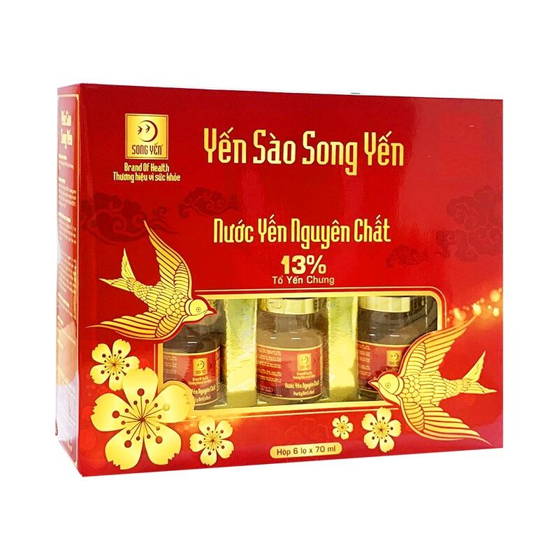 [HCM]Nước yến Song Yến cao cấp 13% yến tổ 6 hũ x 70ml