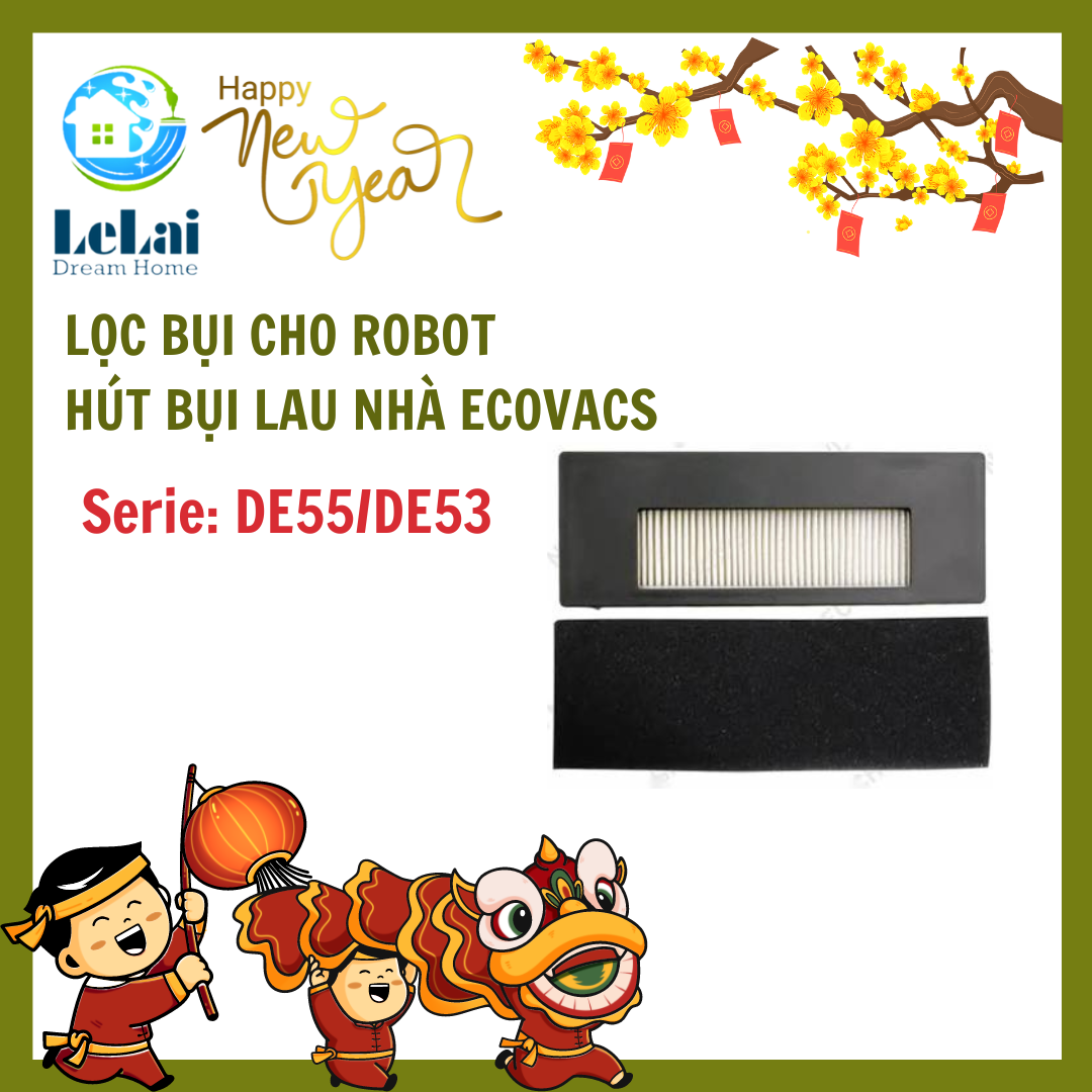 Lọc Xốp Hepa Dành Cho Robot Hút Bụi Lau Nhà Ecovacs Deebot De53, De55, Deebot 900, Deebot 901 - LeLai Shop