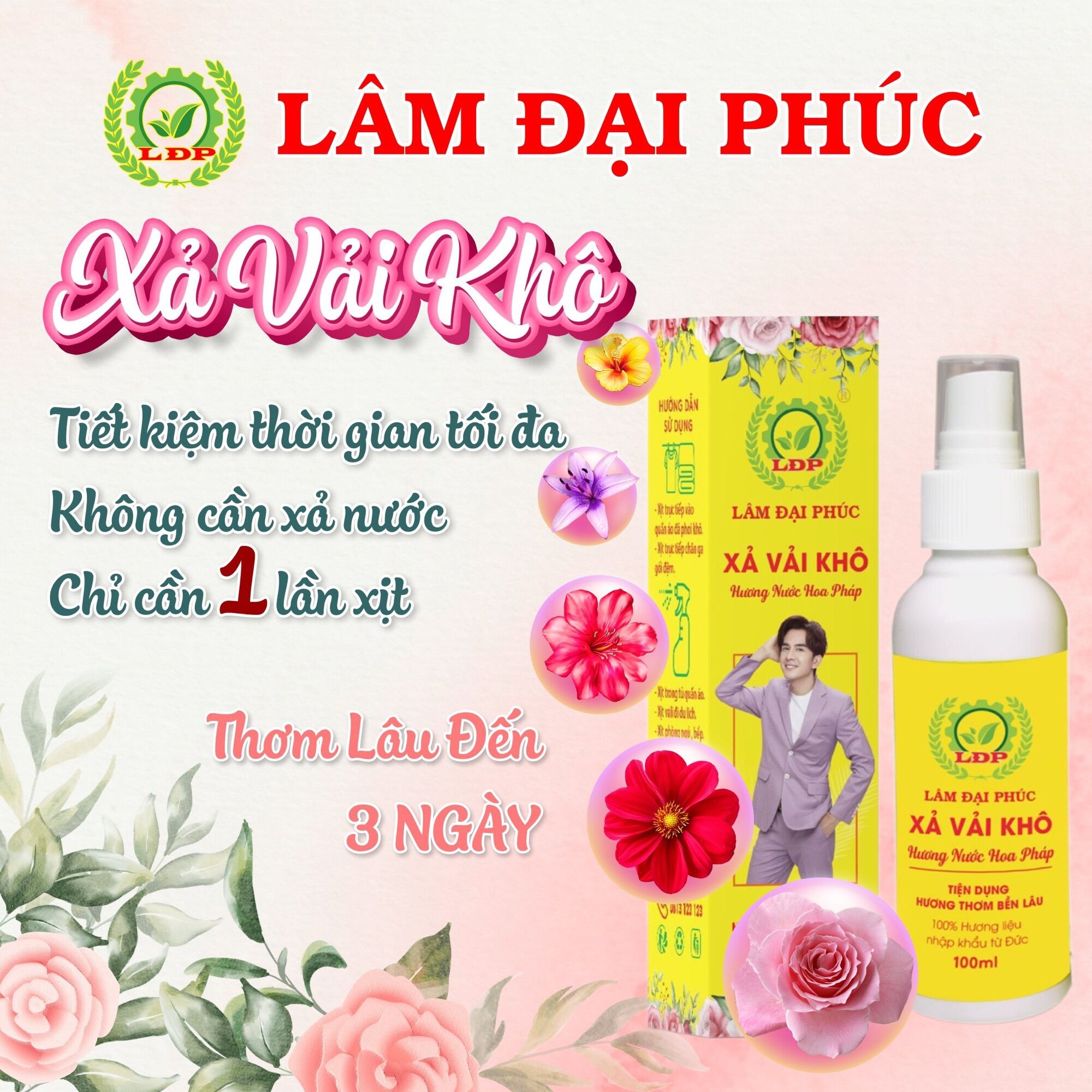 5 CHAI NƯỚC XẢ VẢI KHÔ ( màu vàng )- LÂM ĐẠI PHÚC