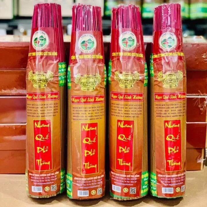 Nhang phổ thông lá quế 38cm/bó 220cay -hương quế trà bồng