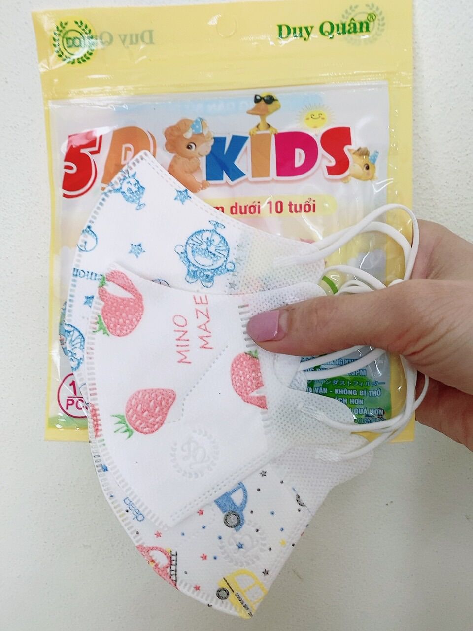 Sỉ 100 cái khẩu trang 5d kids dq cho bé từ 3-8 tuổi = 10 túi