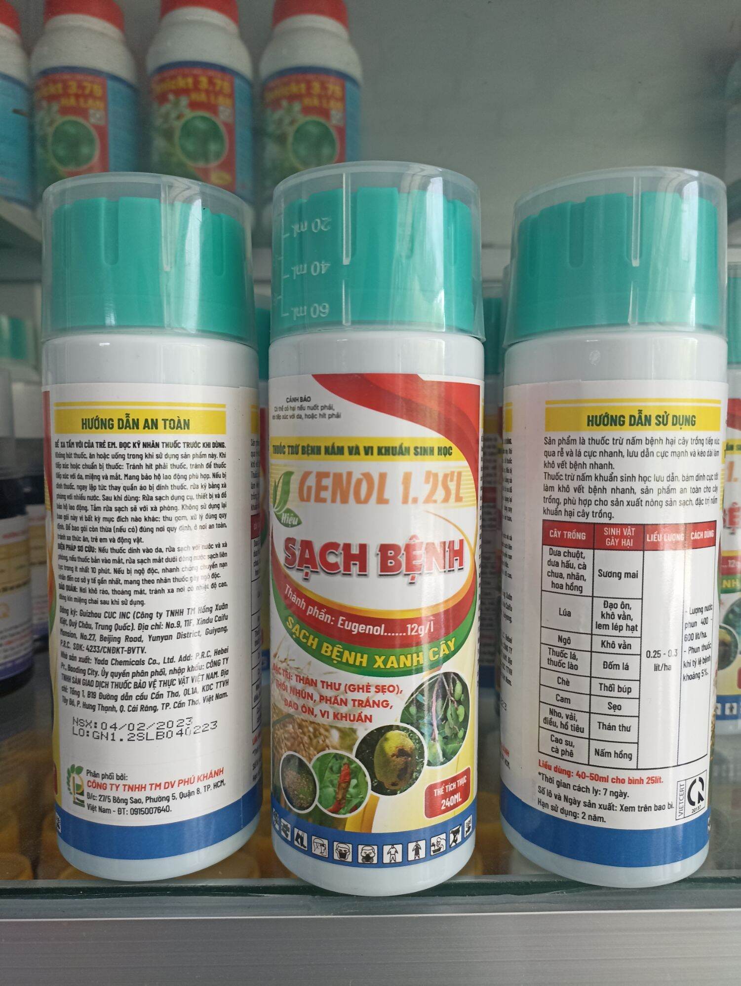 Thuốc trừ nấm bệnh và vi khuẩn sinh học SẠCH BỆNH chai 240ml trừ thán thư ghẻ sẹo phấn trắng thối búp sương mai nấm hồng đạo ôn vi khuẩn
