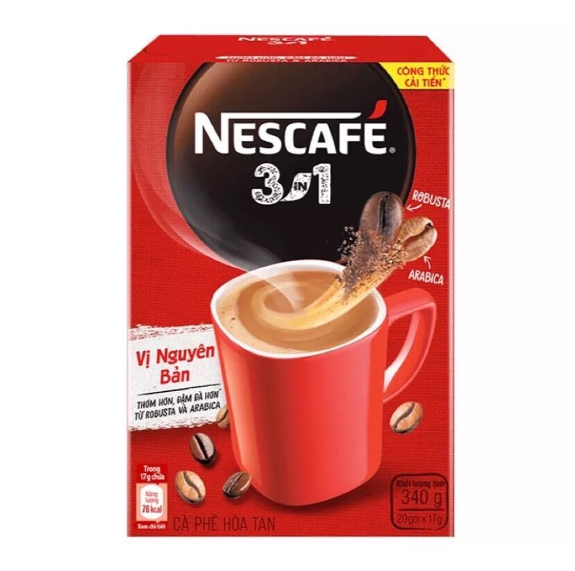 Cà phê hòa tan Nescafe hộp đỏ 20 gói