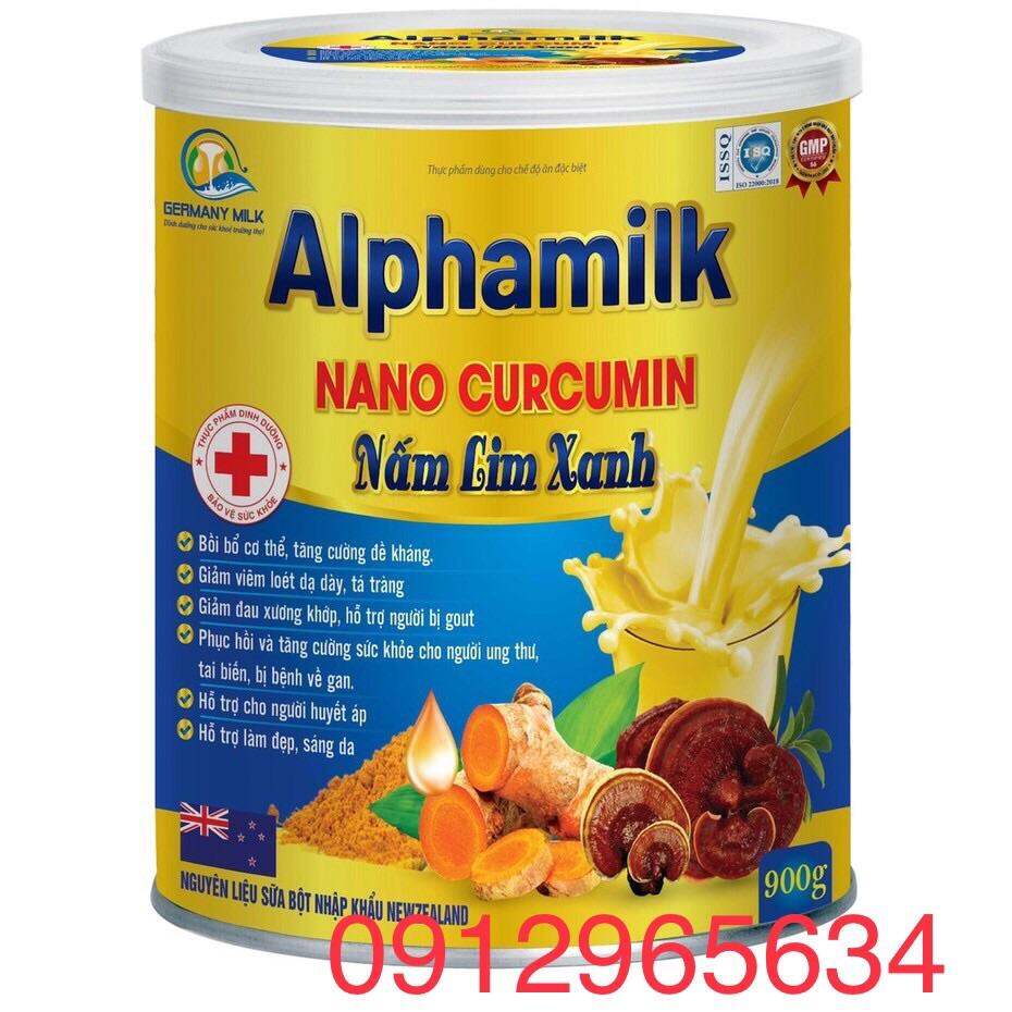 Sữa bột Alphamilk Nano Curcumin Nấm lim xanh tăng đề kháng cho cơ thể phục hồi sức khoẻ