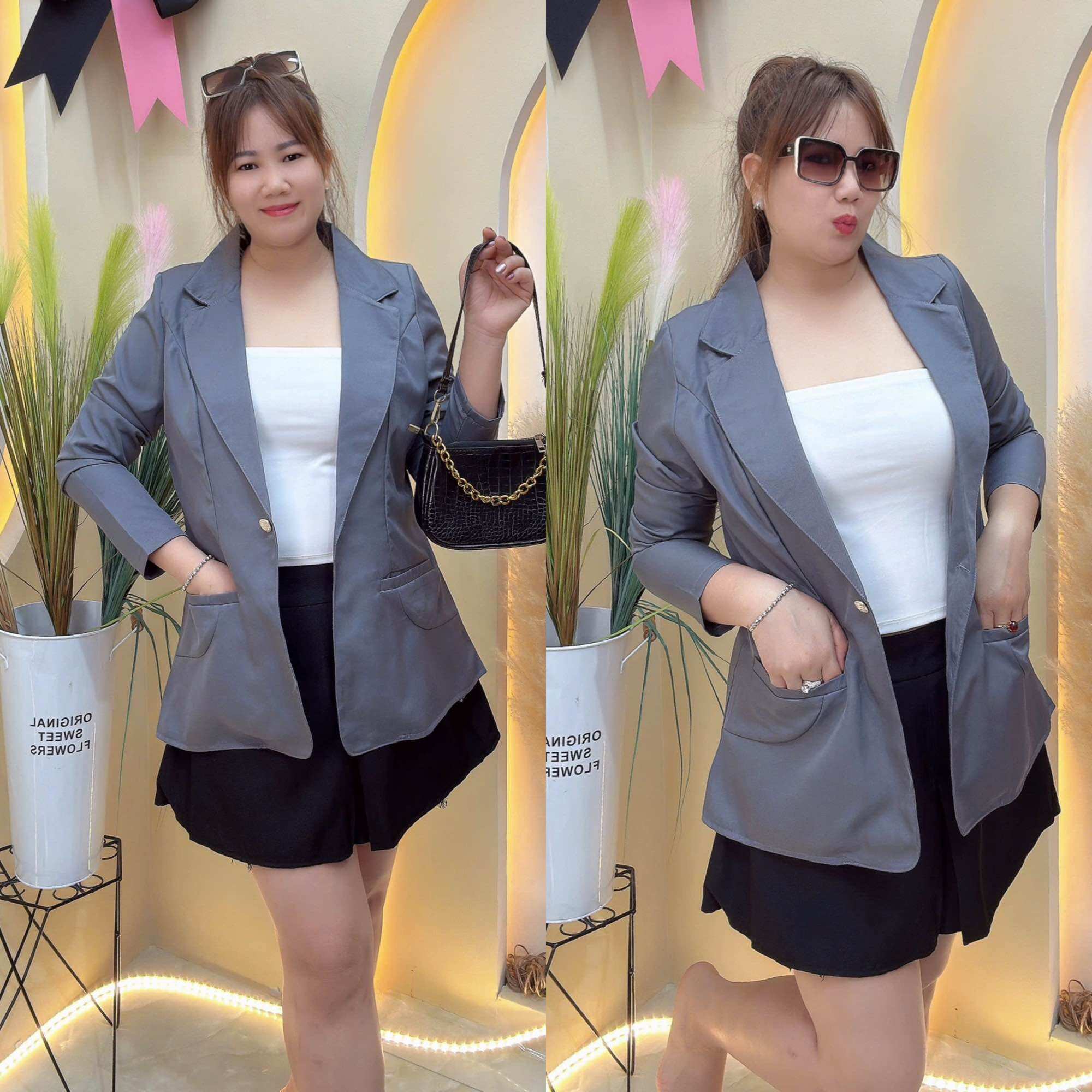 Áo Blazer Bigsize nữ 60kg đến 95kg(áo khoác Vest)