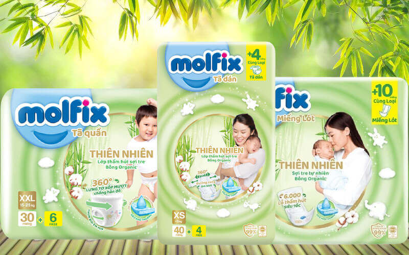 Bỉm quần Molfix (Hàng công ty) size M42+6 miếng cho bé từ 6-11kg