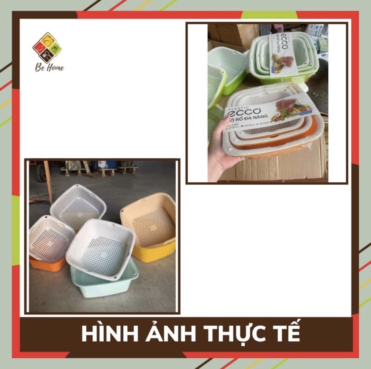(💥HÀNG CAO CẤP💥) Bộ rổ 6 món kèm chậu nhựa cao cấp đựng đồ ECCO