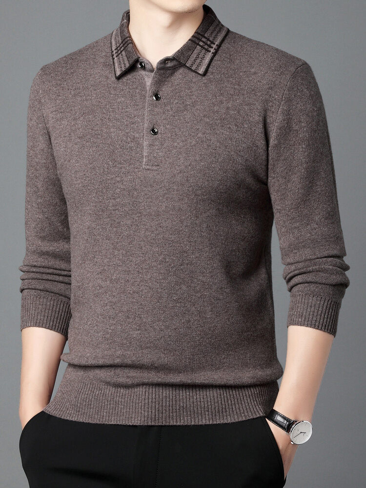 J&FO | Long Sleeve Polo Shirt with Turn-Down Collar Pure Wool Giá 1,388,000 Đồng*Miễn phí vận chuyển