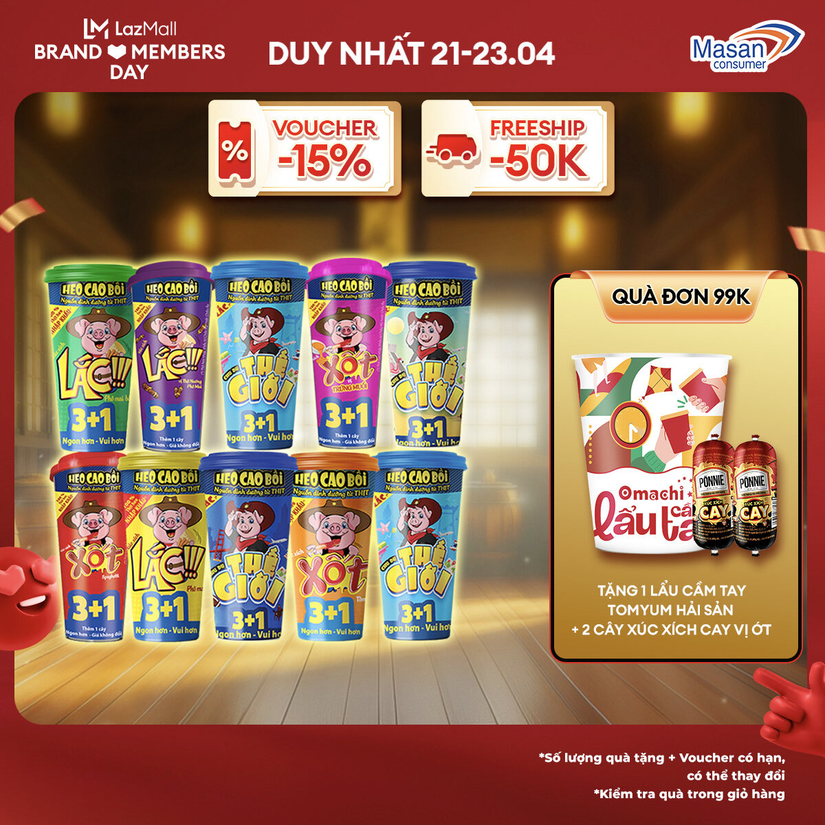 [15-17.4 Voucher 18% CHO ĐƠN TỪ 199k]Combo 10 Ly Xúc Xích Tiệt Trùng  Heo Cao Bồi  Đủ Vị