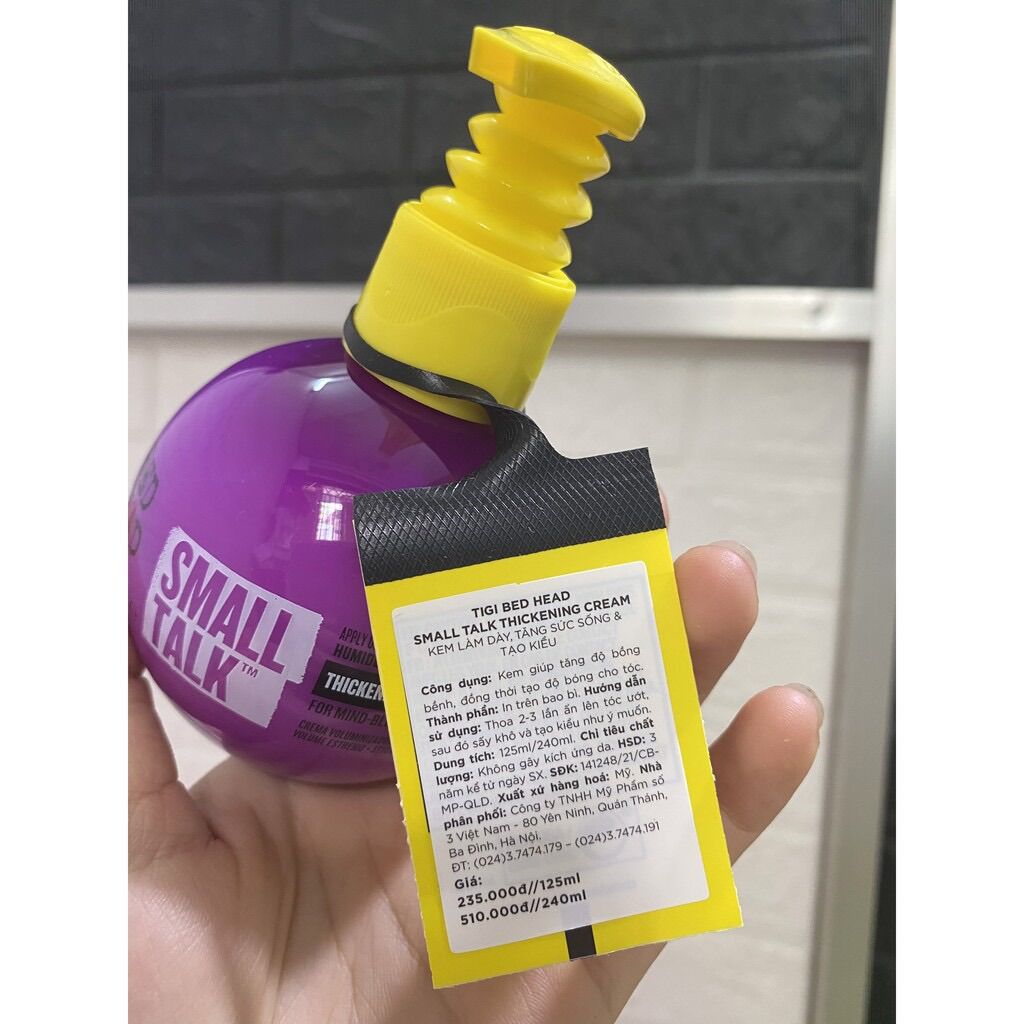 Gel giữ nếp tóc uốn Tigi Bed Head Small Talk tím 125ml